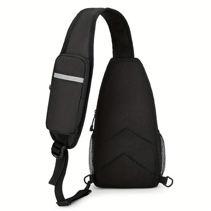 Large Capacity Crossbody Shoulder Bag for Men & Women – Multi-Purpose Embroidered Sports Style Travel Bag with Secure Zipper, Hands-Free Daily Commute & Outdoor Use, Multiple Colors