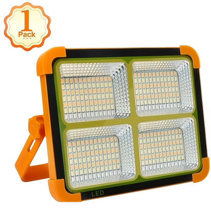 Solar LED Work Light 2000 Lumens with Magnetic Hook – Solar & USB Dual Charging, Adjustable Brightness Rechargeable Spotlight for Camping, Hiking & Outdoor Use – Available in 1, 2, 6 & 10 Pack