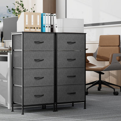 Drawer Cabinet with Metal Frame & Hardwood Top – Home Office Storage Organizer, 2 to 10 Drawers, Assembly Required – White, Grey, Black, Rustic Brown – Bedroom, Living Room & Office Filing Cabinet