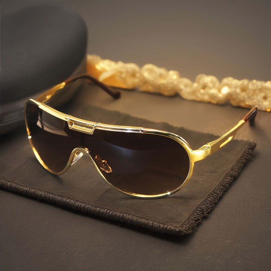 Retro Oversized Sunglasses for Men Women – Vintage Frame UV Protection Anti-Glare Lenses Metal Hinges, Includes Case, Streetwear Fashion Eyewear, 3 Colors