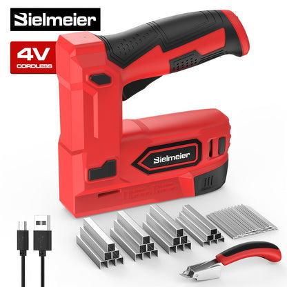 Cordless 2-in-1 Brad Nailer & Stapler Gun 20V – No Compressor Needed, Battery & Charger Included, Safety Guard, 1600/2000 Nails & Staples for Carpentry, Upholstery & DIY