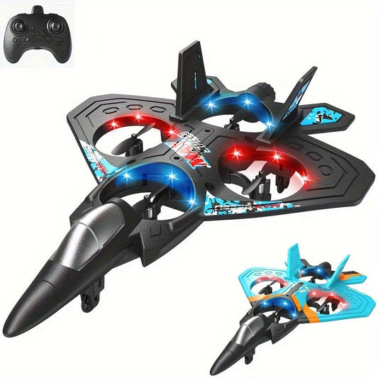 Rechargeable RC Drone for Beginners with Height Hold & Remote Control – Mini Quadcopter Airplane for Kids & Adults, Indoor Outdoor Flying Toy Gift, Black Blue Red