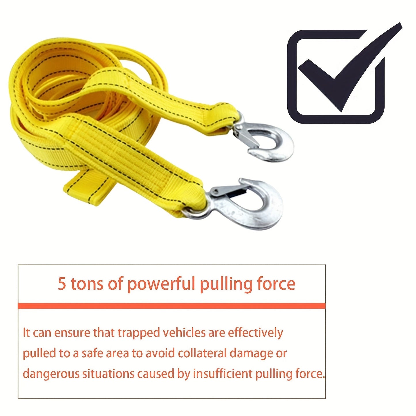 Heavy Duty Recovery Tow Strap 11000 LBS 4M/13FT – Forged Steel Hook Trailer Winch Strap for Off-Road Vehicle Rescue, Emergency Towing for SUV Truck Pickup 4x4, Essential Off-Road Recovery Kit