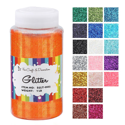 1lb Craft Glitter Powder in 19 Colors – Fine, Ultra Fine & Chunky Glitter with Shaker Top for Tumblers, Resin, Scrapbooking & DIY Crafts, Bulk Glitter for Kids & Adults
