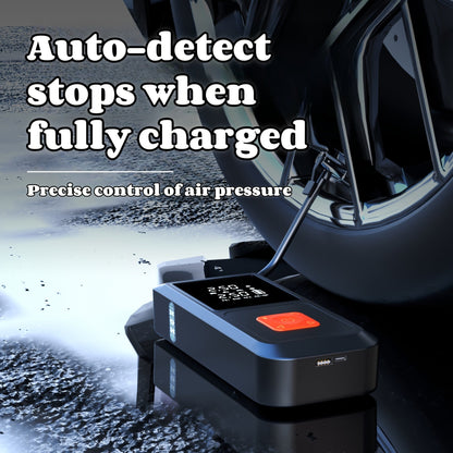 Portable Car Jump Starter 6000mAh with 150PSI Air Compressor Inflator Digital Display USB-C Charging LED Light Dual Safety Protection for Cars Trucks SUVs - Outdoor Travel Camping Emergency Kit