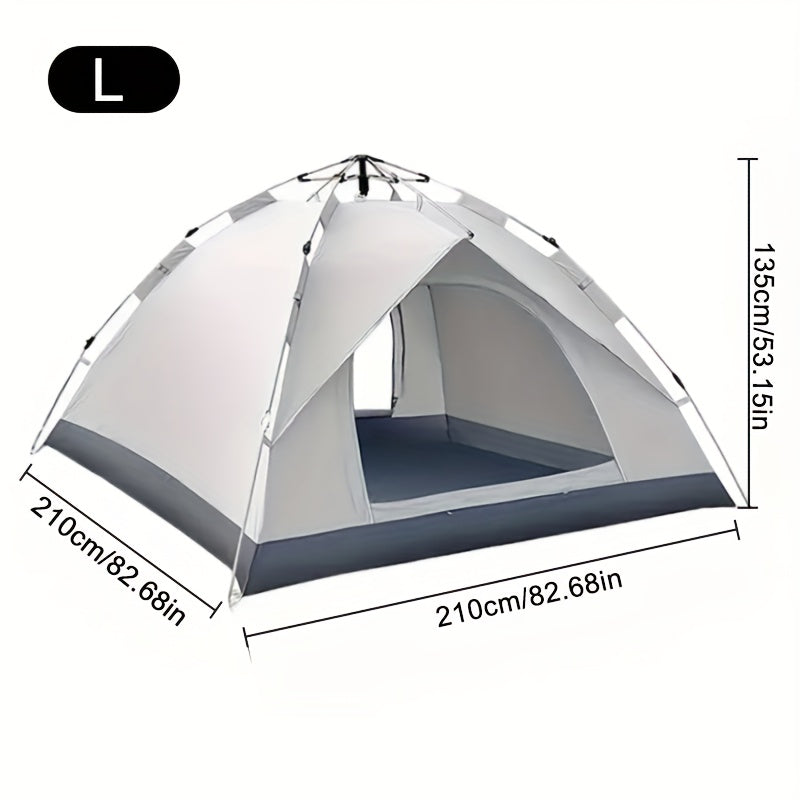 3-Second Instant Pop-Up Camping Tent for 2 Person – Automatic Setup, Fiberglass Poles, Oxford Cloth, All-Season Waterproof, Double Door – for Hiking, Travel, Beach & Backpacking
