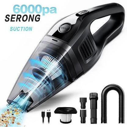 Cordless Rechargeable Handheld Vacuum Cleaner – 6KPa Strong Suction, Quiet 40dB, Portable Mini Vacuum for Pet Hair, Car, Keyboard, Office & Home Cleaning with Crevice Tool