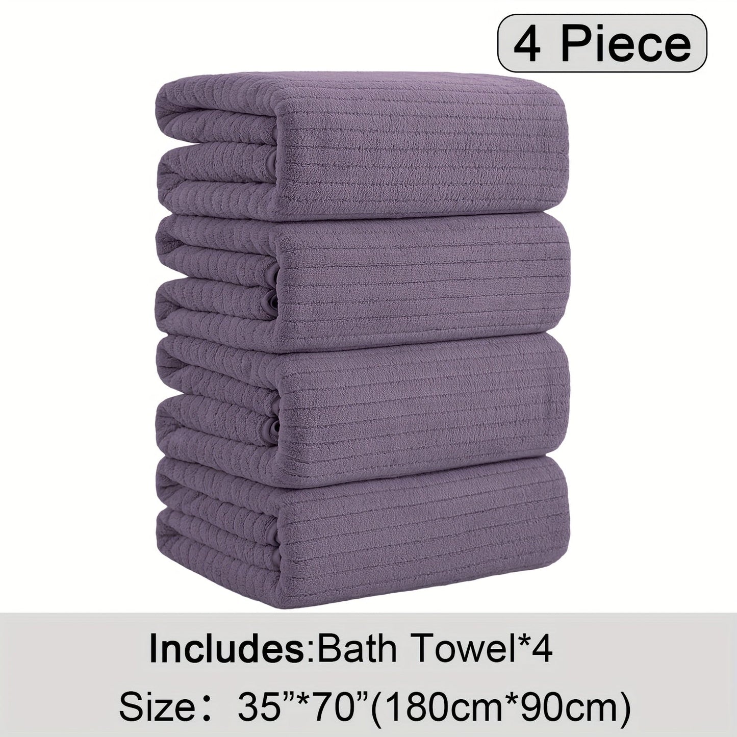 4-Pack Oversized Bath Towels Set 35"x70" – Extra Large XL Microfiber Bath Sheet, Super Soft Quick-Dry Absorbent Shower Towels for Family Hotel Spa, 13 Colors Beige White Grey Navy Blue Green Black