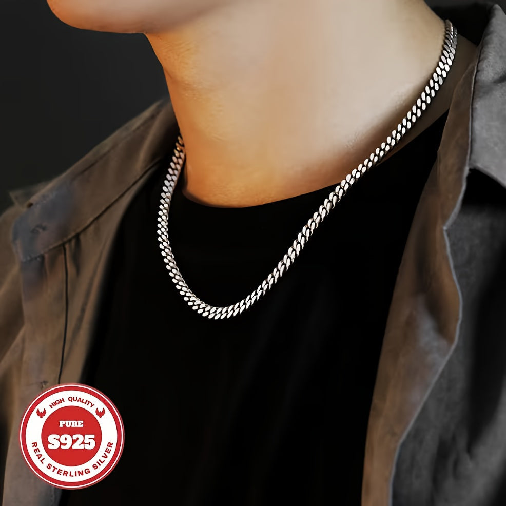 S925 Sterling Silver Cuban Chain Necklace for Men – 6mm & 10mm Wide, 18 to 24 Inch, Handcrafted Heavyweight Bold Link Chain, Durable Everyday & Special Occasion Jewelry