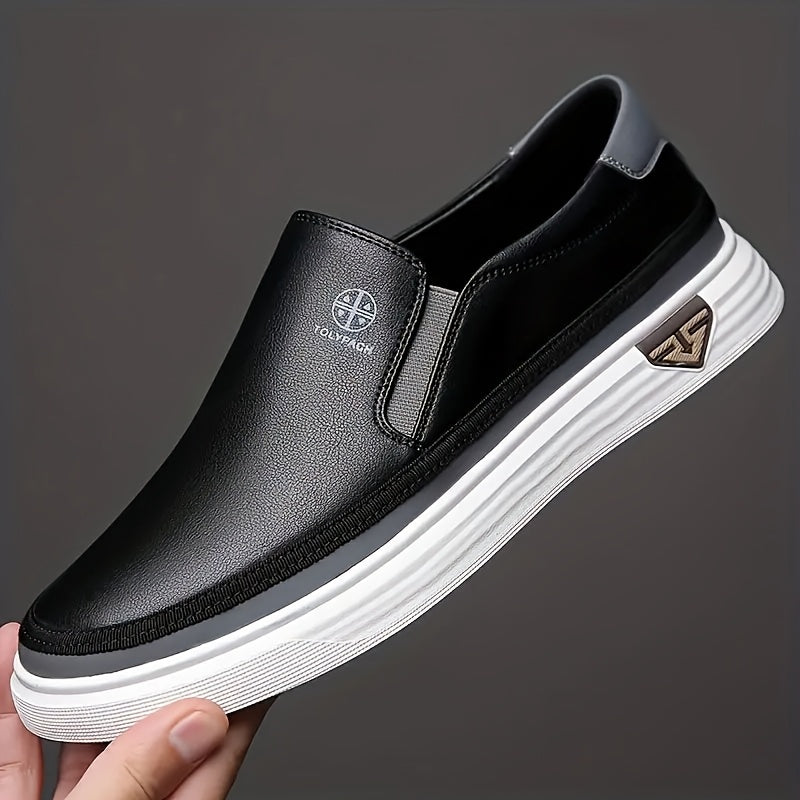Slip-On Loafers for Men & Women – Non-Slip PVC Sole, Soft Synthetic Upper, Round Toe, White Brown Gold, Unisex Casual Comfort Shoes for Daily Wear, Vacation & Year-Round Use | Velora