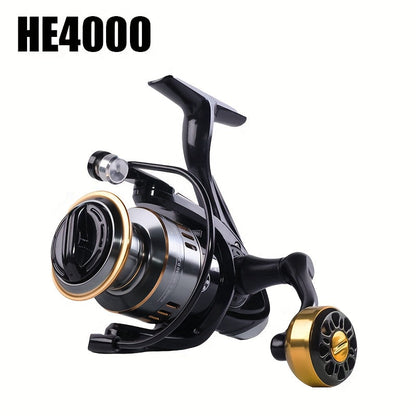 Spinning Fishing Reel HE1000-7000 – 5.2:1 Gear Ratio 22LB Max Drag Metal Body Left Right Hand Interchangeable Smooth Sensitive for Freshwater Saltwater Bass Trout Carp Fishing