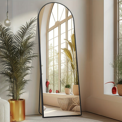 Arched Full Length Mirror – Free Standing Leaning or Wall Mounted Floor Mirror, Modern Simple Tall Design for Living Room Bedroom Cloakroom Home Decor