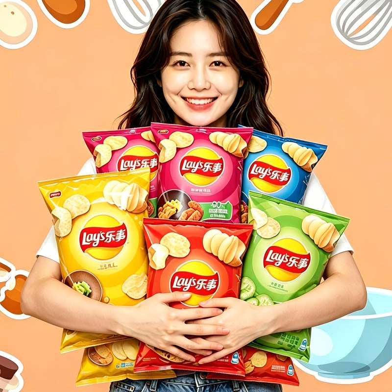 Lay's Potato Chips Variety Pack 3 or 6 Packs (65g/70g Each) – Assorted Flavors Snack Pack for Office, Parties, Casual Gatherings & On-the-Go Snacking