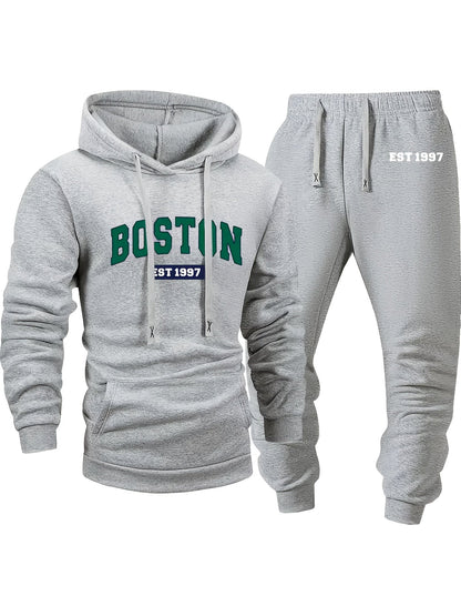 Men's 6-Piece Tracksuit Set Hoodie & Jogger Pants - City Print Street Style Sportswear for Jogging Outdoor Fitness Casual Wear S-XXL
