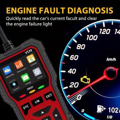 V539 OBD2 Scanner – Full Engine Code Reader with 6 Reset Modes, Battery Voltage Test, Reads & Clears Codes Without Battery – Compatible with All OBD2/EOBD Vehicles 1996 & Newer