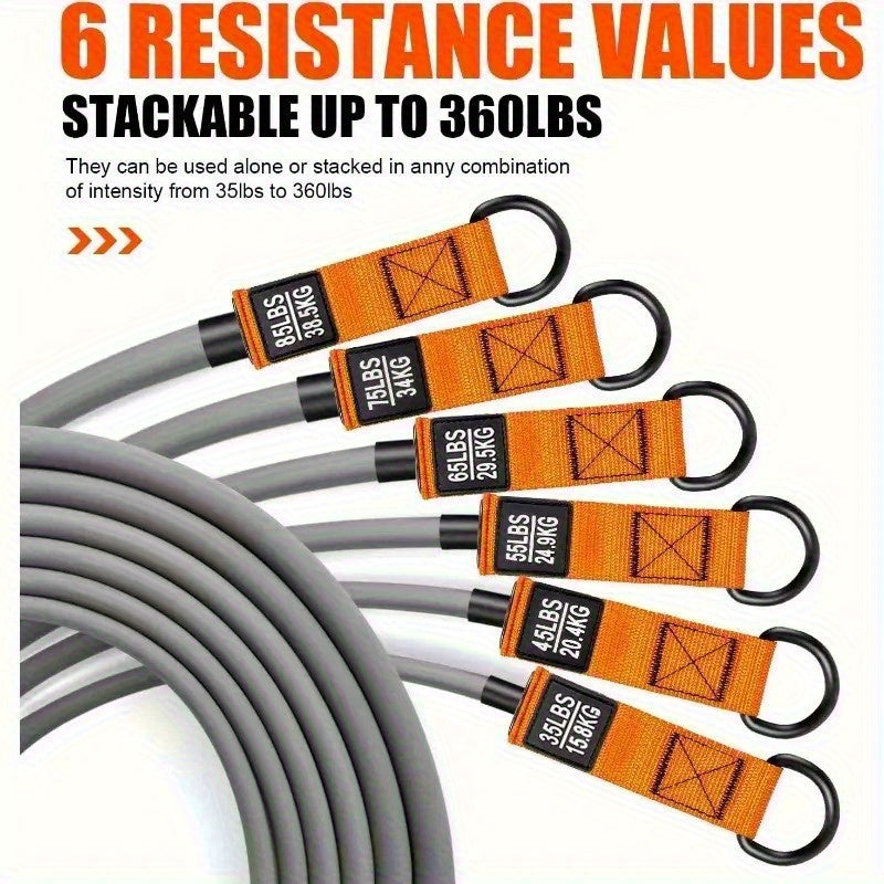 300lb Heavy-Duty Resistance Band Set Home Gym Strength Training Kit with Handles Door Anchor Ankle Straps Full Body Workout for Muscle Building Toning Rehabilitation