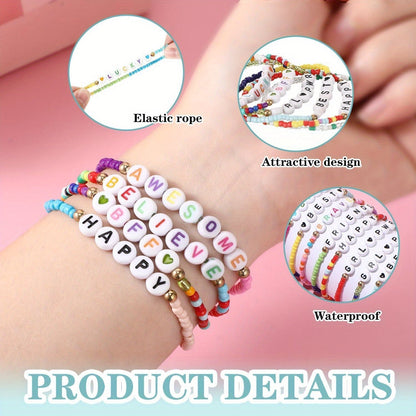 96 Pcs Y2K Beaded Friendship Bracelets Set – Colorful Stackable Bracelets for Women & Teen Girls, BFF Party Favors, Inspirational Gift, Trendy Jewelry Bulk Pack