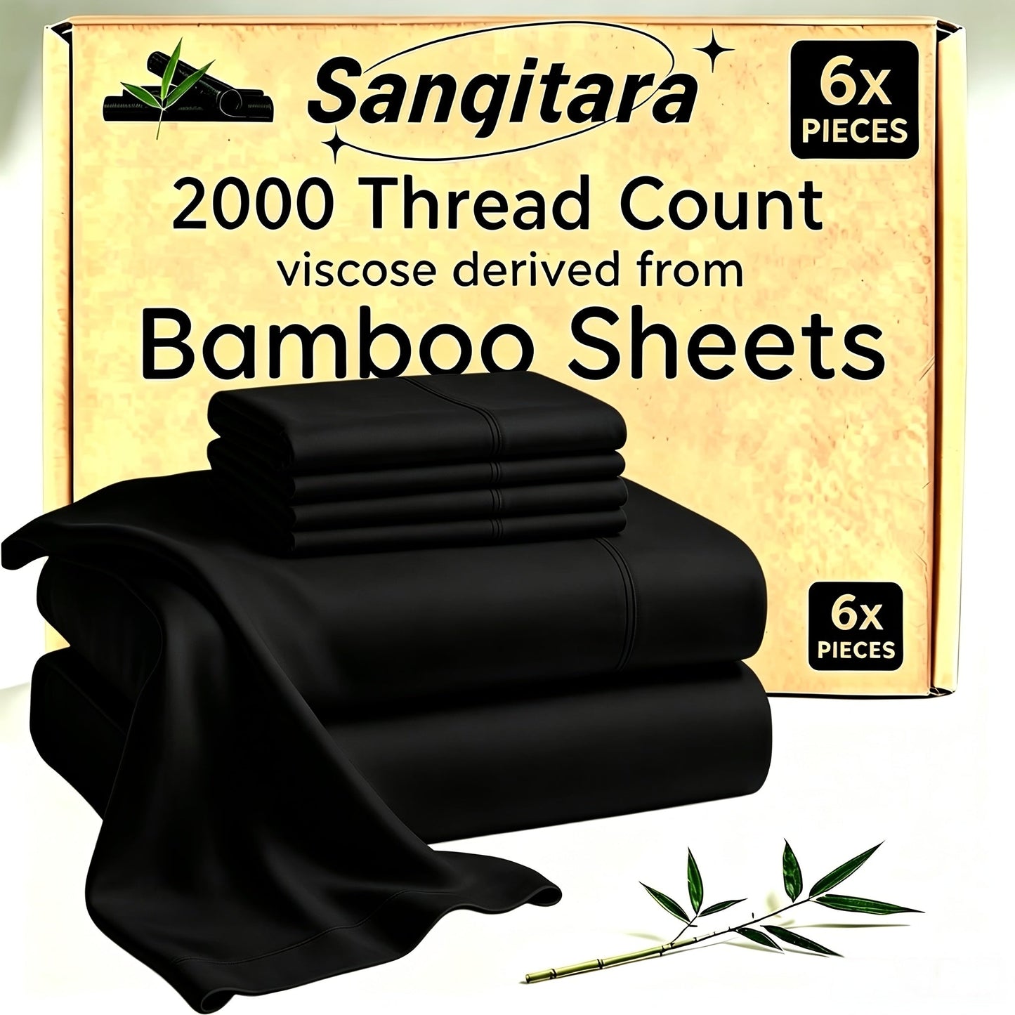 Cooling Bed Sheet Sets Bamboo Blend King Queen Full Twin – Ultra-Soft Deep Pocket Fitted Sheet for Hot Sleepers, Breathable Moisture-Wicking Lightweight Bedding White Black Apricot Gray Navy Purple