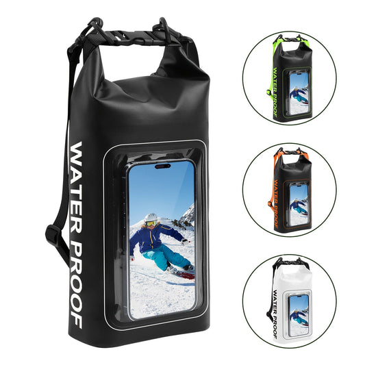 10L Waterproof Dry Bag Roll-Top with Phone Case - Crossbody Shoulder Bag for Kayaking Boating Beach Camping Swimming Fishing Rafting Travel