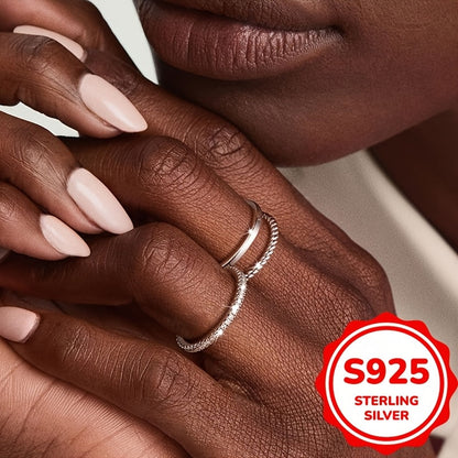 3-Piece 925 Sterling Silver Stackable Rings for Women – April Birthstone Cubic Zirconia, Elegant Lightweight 1g Each, Sizes 6-10, Daily & Party Wear Jewelry Gift Set