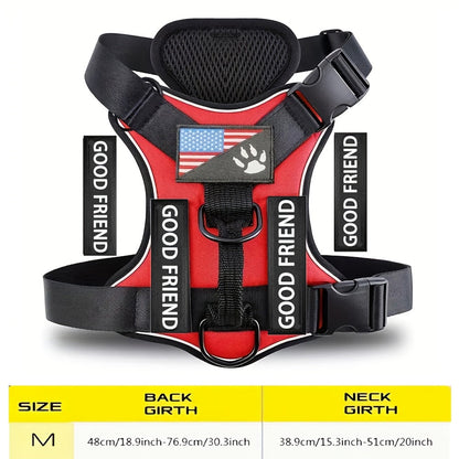 Service Dog Harness Vest with 5 ID Patches – Reflective Adjustable Oxford Vest with Breathable Mesh Lining, Service Dog ID System for Small Medium Large Dogs, Sizes XS-XL, Public & Mobility Aid