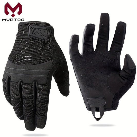 Breathable Full Finger Tactical Gloves with Touchscreen Tips – Anti-Slip Flexible Professional Gloves for Driving Cycling Working Outdoor Sports, Sizes S-XL in Black & Green