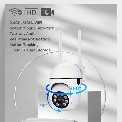 6-Pack 1080P Full HD WiFi Security Camera with 355° Panoramic Rotation, Night Vision, Two-Way Audio & Motion Detection – Wireless Indoor Home Security Camera, USB Powered, Smartphone Compatible