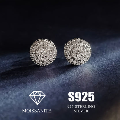 925 Sterling Silver Moissanite Stud Earrings 0.43ct Round Full-Plate Minimalist Diamond Alternative Ear Studs for Women Elegant Luxury Daily Wear and Gift Jewelry Christmas Birthday Anniversary