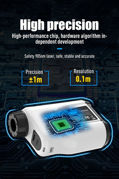 Golf Laser Rangefinder 1200 Yards – 6.5x Magnification Slope Compensation HD Flag Lock Anti-Vibration USB Rechargeable, High Precision Quick Positioning Golf Distance Meter, White Sleek Design