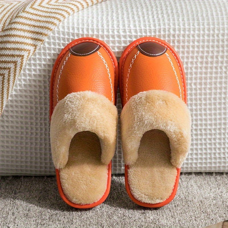 Men's Slip-On Indoor Slippers with Soft PU Sole – Warm Non-Slip House Shoes for Winter, Lightweight Comfort Home Slippers in Multiple Colors, Sizes US 3.5–13