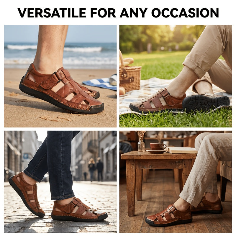 Men's Closed Toe Sport Sandals – Breathable Outdoor Fisherman Shoes, Anti-Slip Summer Beach Loafers for Hiking, Walking & Water Activities | Velora