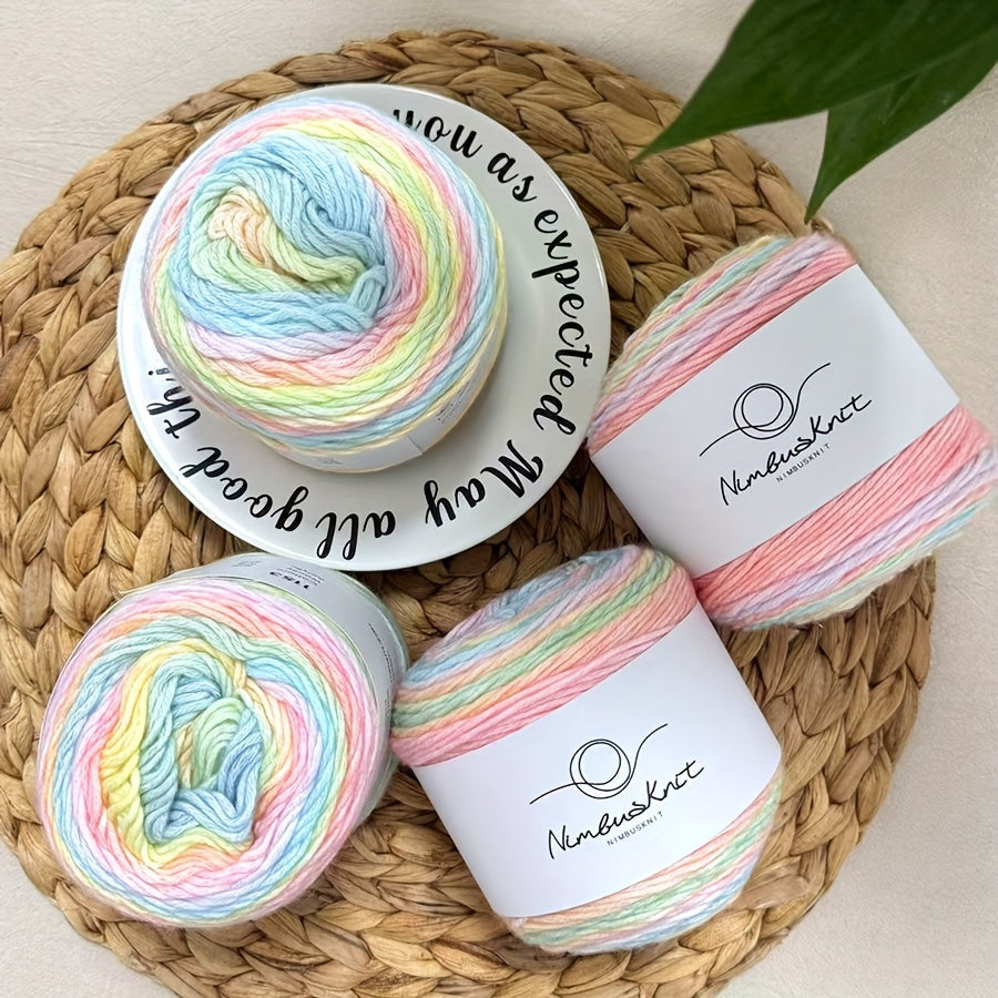 Colorful Yarn Thread & Weaving Accessories Kit 2/4pcs Cotton Acrylic Wool Blend with C-Type Buckle Weaving Needle Bow Twist Needle DIY Knitting Crochet Sweater Scarf Beginner Craft Set