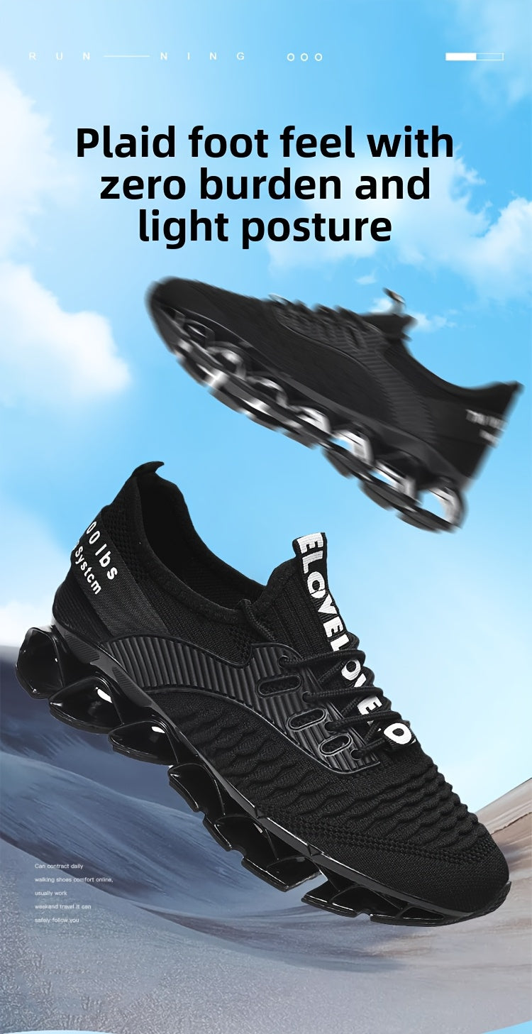 Men's Breathable Running Shoes Lightweight Fish Scale Fabric Upper Durable Outsole Low Top Lace-Up for Running Hiking Walking Casual Sports White Black US 7-13.5