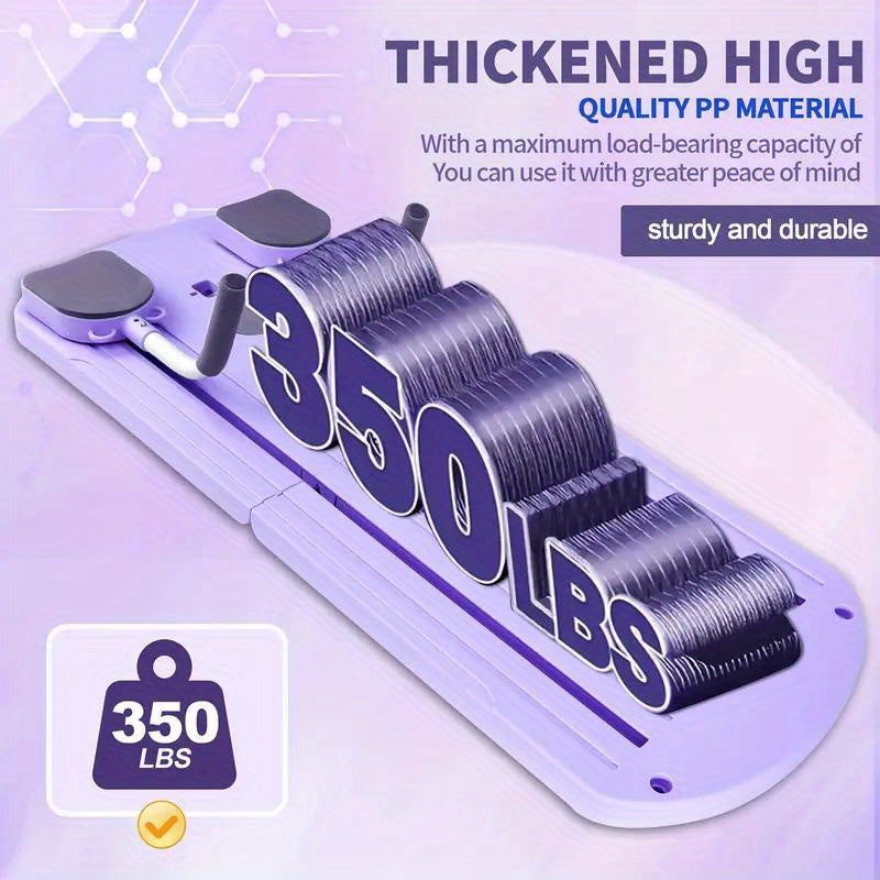 8-in-1 Foldable Pilates Board with Resistance Bands – Multi-Functional Core Abdominal Trainer, Anti-Deformation PP Material, Stable Flat Design, Compact Storage, Home Gym Equipment for Men & Women