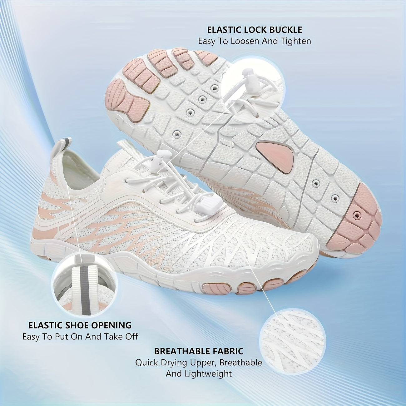 Barefoot Hiking Shoes for Women Wide Toe Box Non-Slip Trail Running Sneakers – Healthy Minimalist Footwear, Sizes US 6-11, White Black Pink