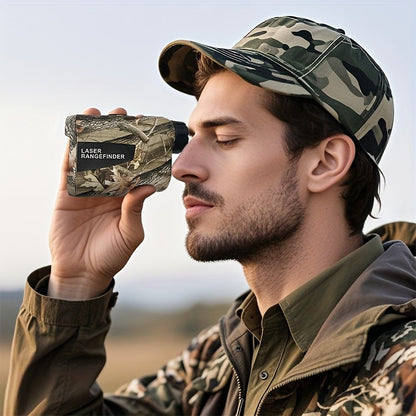 Laser Rangefinder 1200 Yards – 6X Magnification, Rechargeable, Slope Compensation, Flagpole Lock, Speed & Altitude Measurement, Golf & Hunting Camo Design