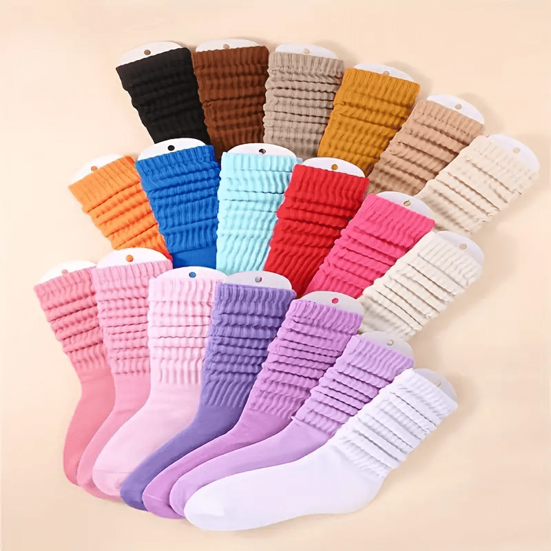 Women's Crew Socks 14 Pairs – Soft Thick Loose Socks Mixed Solid Colors, All-Season Comfortable Sports Leisure Socks, Machine Washable, Christmas Halloween Gift Set