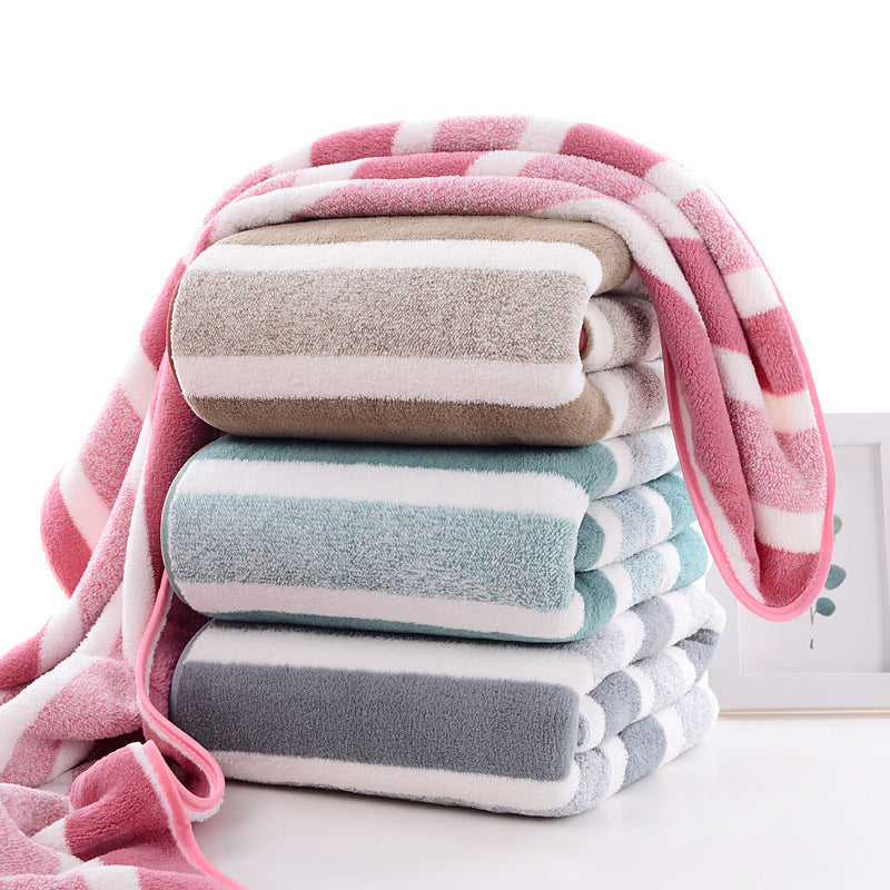 Striped Bath Towel Set Absorbent Quick-Dry Super Soft Skin-Friendly 27.6x55.1 Inch for Home Bathroom Beach – Available in 1 or 4 Pack Multiple Colors