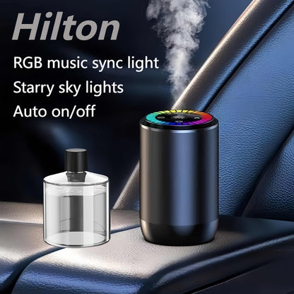 Smart Car Air Freshener Aromatherapy Diffuser Starry Sky Light Show USB Rechargeable Adjustable Fragrance – Natural French Scented Essential Oil Gardenia Ocean Lavender Cologne Car Gift