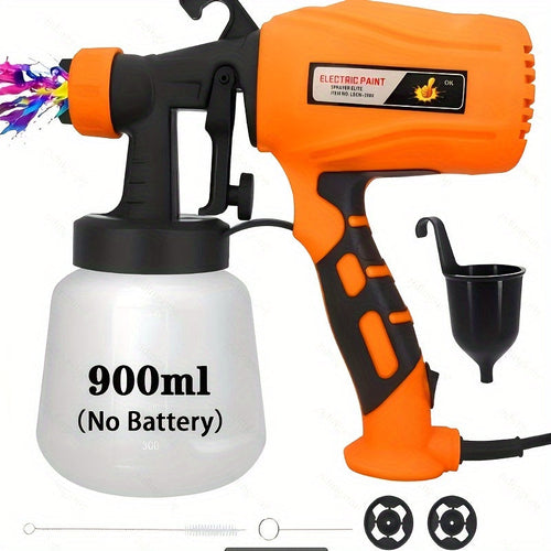 HVLP Electric Paint Sprayer Gun – Airless Spray Gun with 3 Patterns, 27oz Container, Easy Clean for House, Furniture, Cabinets, Fence, Walls, Cars & DIY Projects