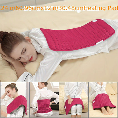 Extra Large Heating Pad 24"x12" for Back Neck Shoulders – 6 Heat Settings Auto Shut-Off Wet Dry Washable Flannel Electric Heating Pad Gift