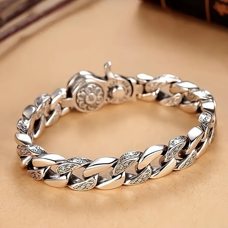 925 Sterling Silver Men's Fashion Bracelet – Classic Chain Design in 3 Sizes 7.10" 7.87" 8.66" Everyday Wear Jewelry Gift for Men Family Friends