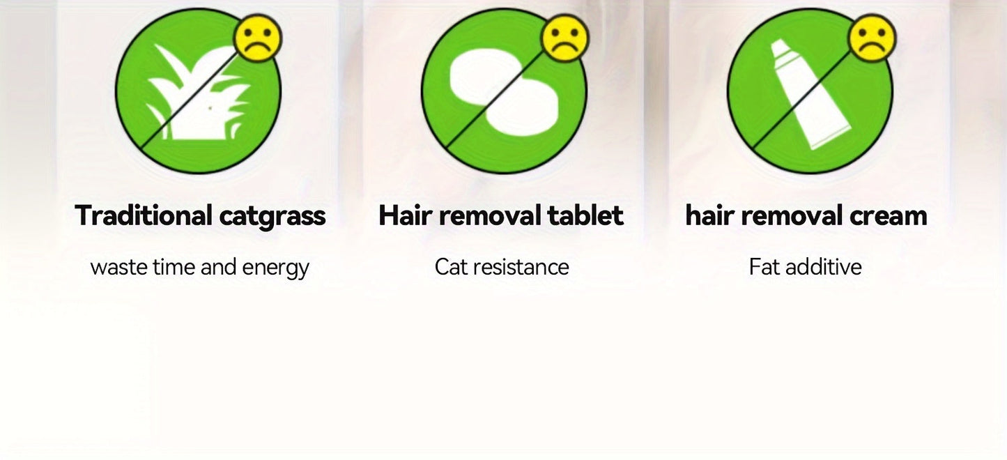 Freeze-Dried Cat Grass Hairball Control Tablets – Natural Mint Molar Sticks & Granules, Chicken Flavor Cat Snacks for Dental Health & Hair Removal