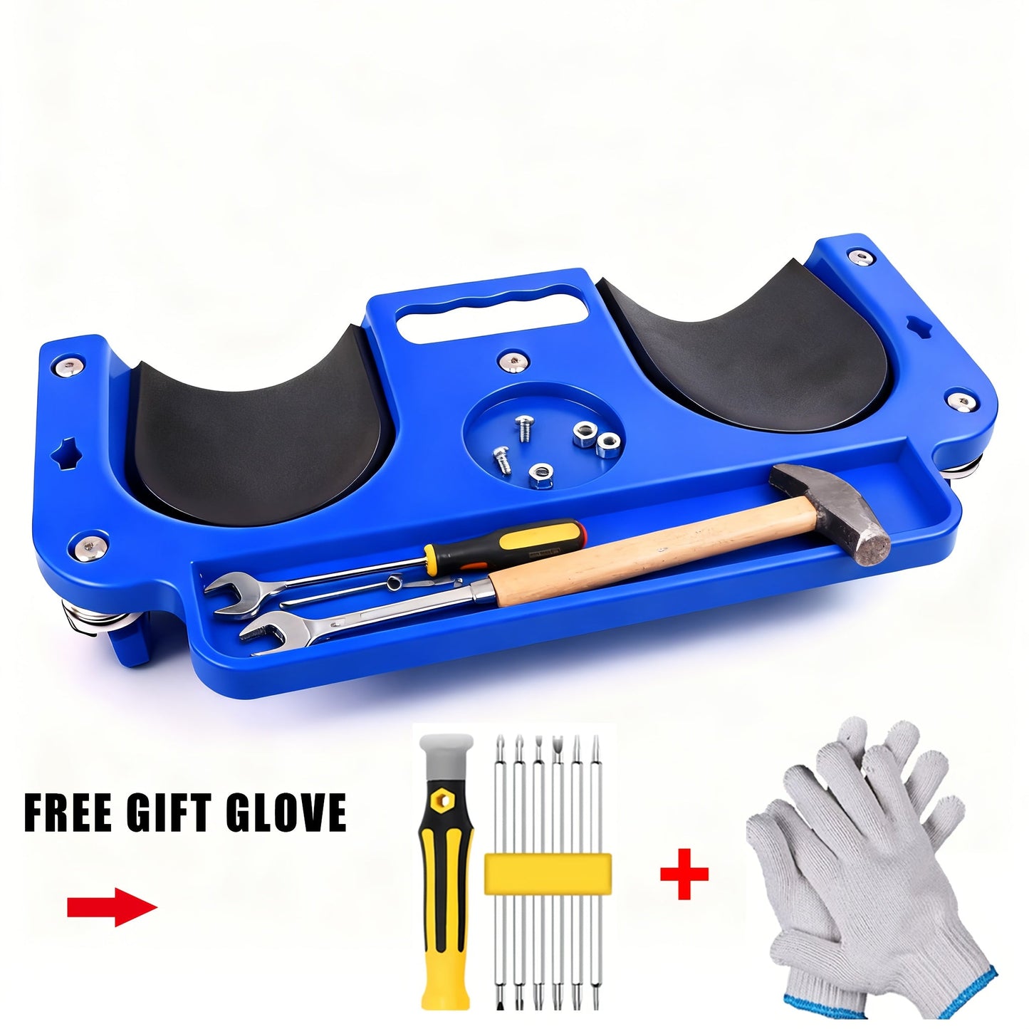 Rolling Knee Creeper Pad with Built-In Tool Tray – ABS High-Impact Frame, Cushioned Kneeling Pad for Mechanics, Carpenters, Flooring & Car Repairs – Multi-Color Automotive Repair Aid & Workshop Gift