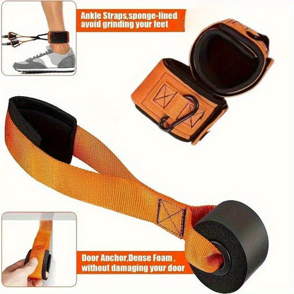 300lb Heavy-Duty Resistance Band Set Home Gym Strength Training Kit with Handles Door Anchor Ankle Straps Full Body Workout for Muscle Building Toning Rehabilitation