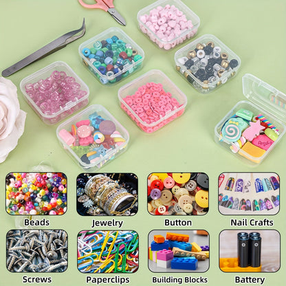 Clear Bead Organizer Box 30 Compartments Hinged Lid 3 or 5 Pack Storage Container for Jewelry Bracelet Making Craft Nail Art 8.8x6.7 Inch