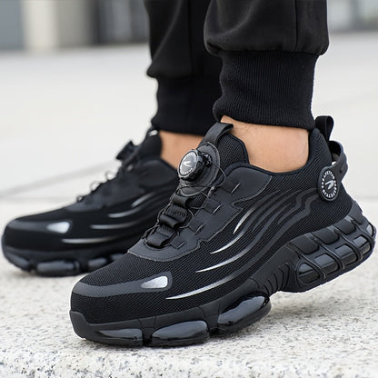 Steel Toe Work Shoes for Men Slip Resistant Safety Boots Breathable Composite Toe Sneakers Abrasion Resistant Construction Work Boots Black Dark Gray US 6-11