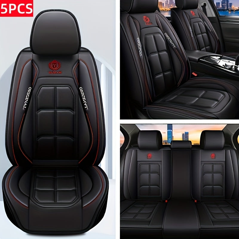 Faux Leather Car Seat Covers Universal Fit – Waterproof & Dirt-Resistant Protective Seat Cover for Cars, SUVs, Vans & Trucks, 1pc / 2pcs / 5pcs Set, Multiple Colors