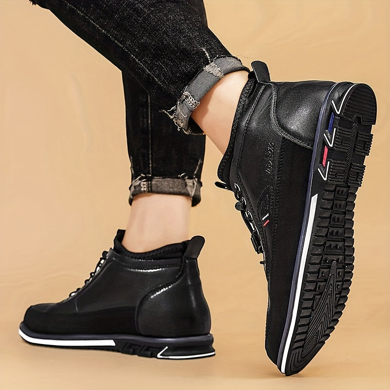 Men's High Top Business Casual Dress Shoes – Lace-Up Formal Oxford Sneakers for Office & Suit, 13 Colors, US Sizes 6.5–13.5