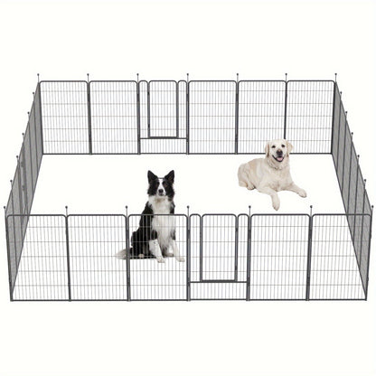 Outdoor Dog Playpen 8 Panels 32 Inch Hammer Design – Pre-Assembled Garden Dog Enclosure for Small to Medium Dogs, Yard Fence Barrier, Expandable Animal Pen
